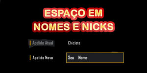 Espaço Vazio em Nick ou Nomes de Games